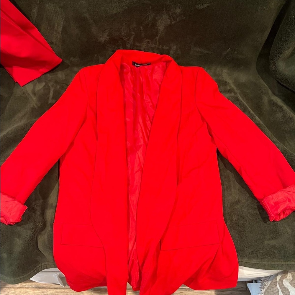 Boohoo Bold Scarlet Blazer
